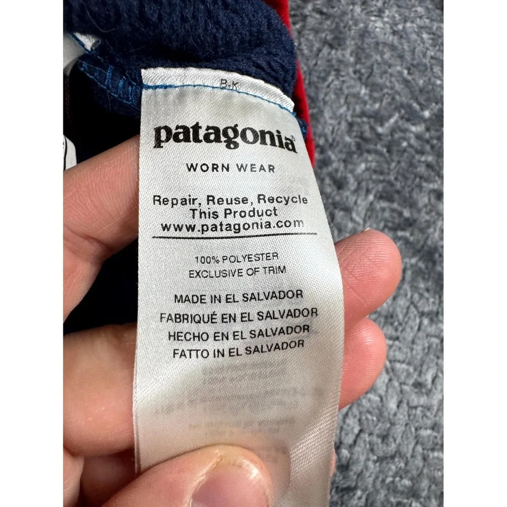 Patagonia Worn Wear Synchilla Snap-T Kids XL 14 Blue Fleece Lightweight Pullover
